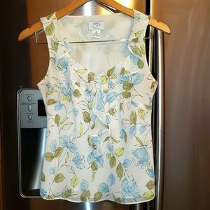 Vintage Ann Taylor Loft ruffle front tank blouse